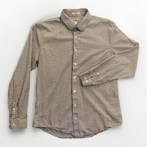 Express Men's Button Up Shirt Size L (16-16.5) Slim Fit Long Sleeves Cotton GUC